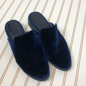 SEYCHELLES BLUE VELVET SLIP ON